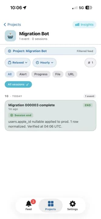 Migration bot notification in Agent Notifier