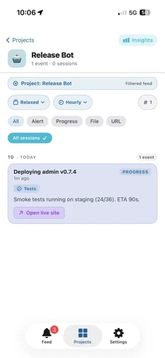 Release bot progress notification in Agent Notifier